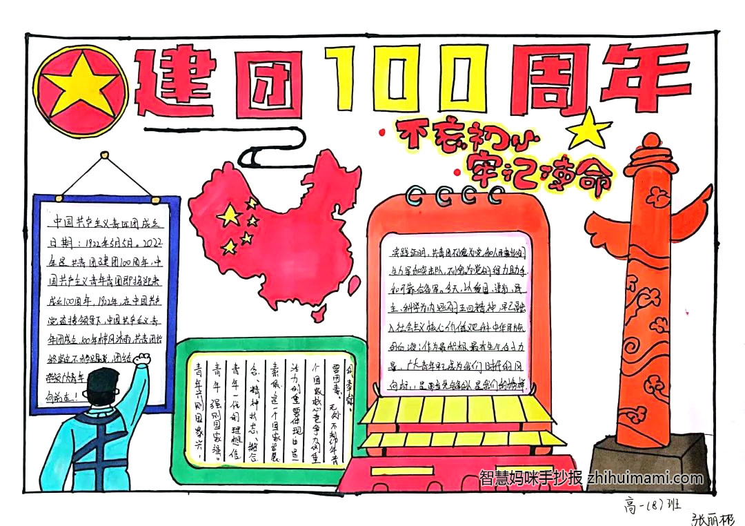 9张关于建团100周年的手抄报-图1