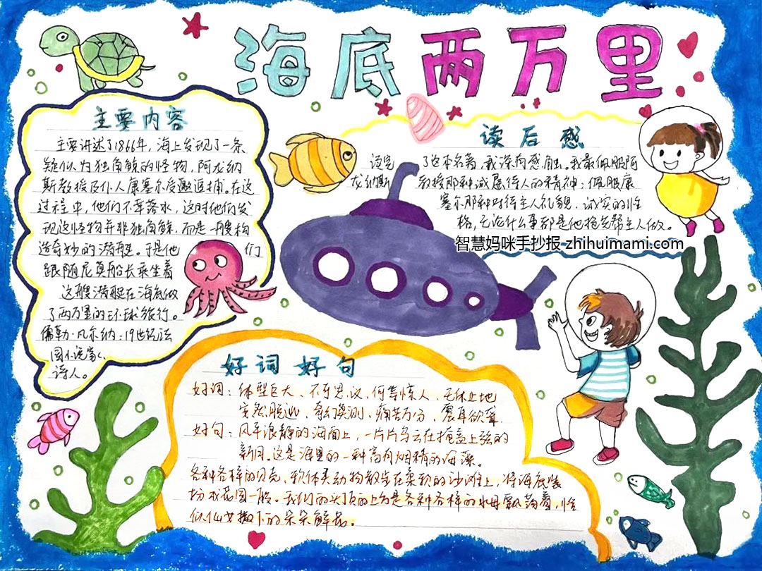 好书推荐手抄报-海底两万里-图6