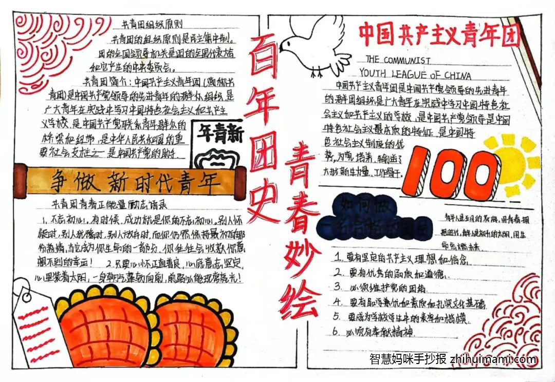 2022年庆祝建团百年手抄报一等奖（10张）-图6