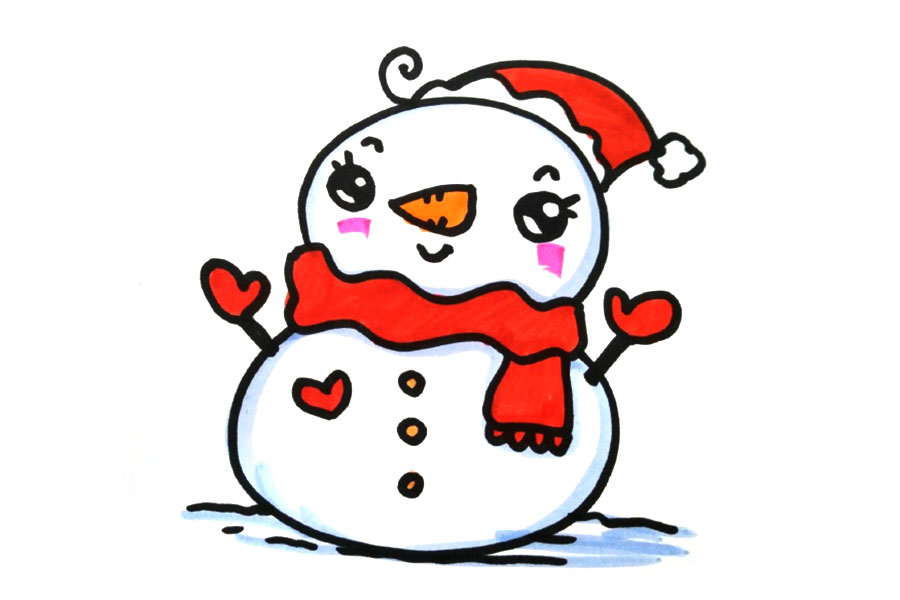 六张可爱的雪人简笔画图片-图6
