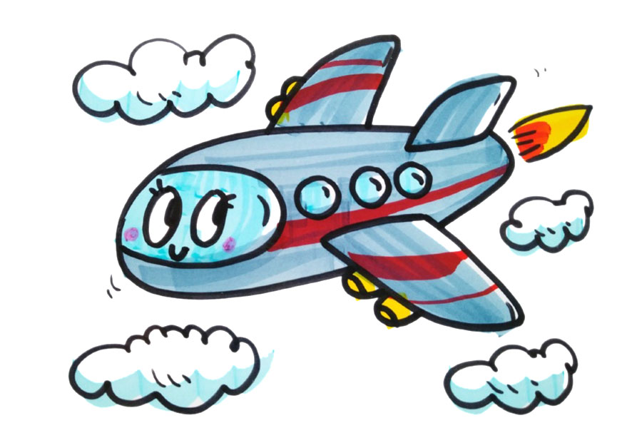 四架飞机简笔画图片-图1