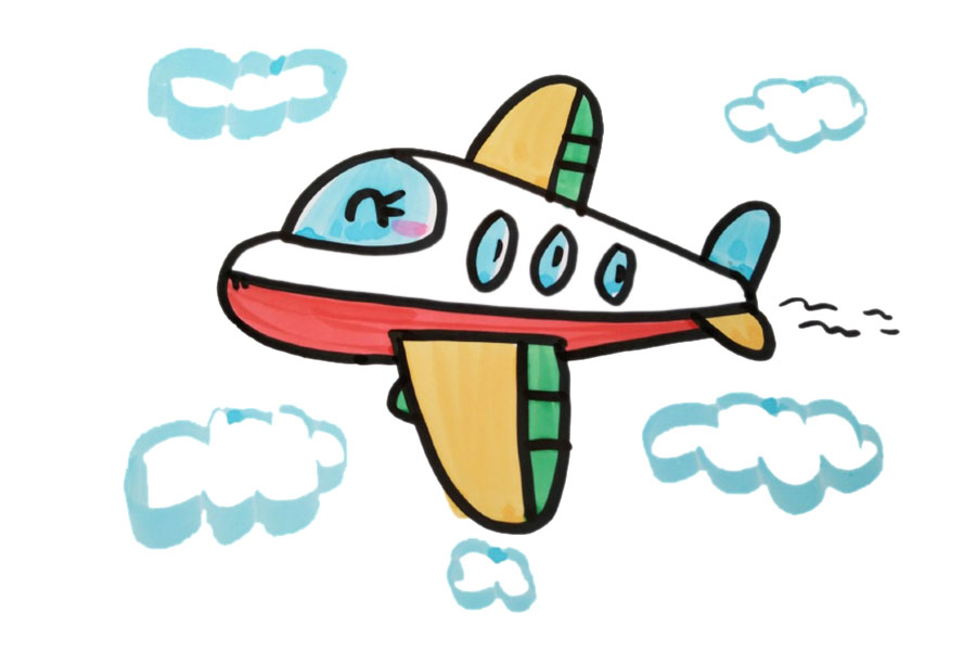 四架飞机简笔画图片-图2