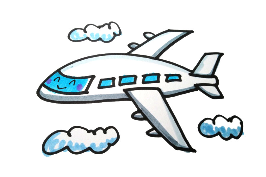 四架飞机简笔画图片-图4