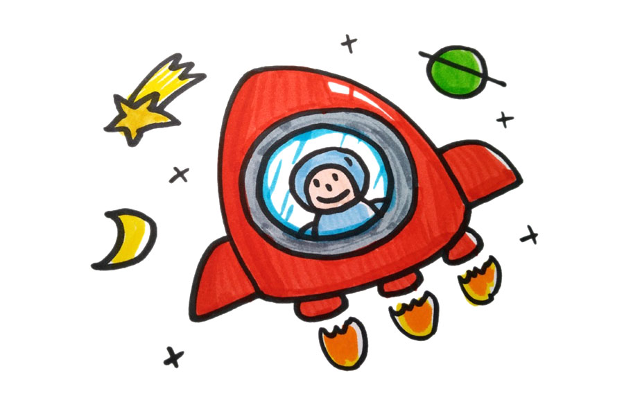 简单漂亮的海陆空交通工具简笔画图片大全-图12