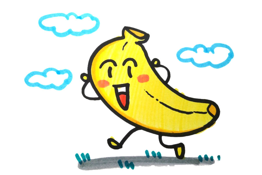 4种可爱的卡通香蕉简笔画图片-图3