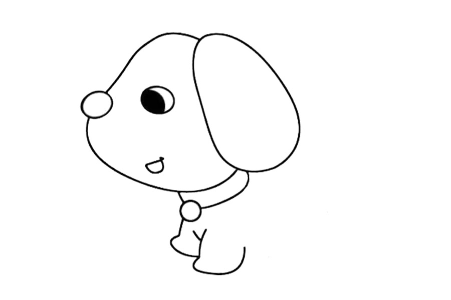 步骤4：在铃铛下画出前肢。