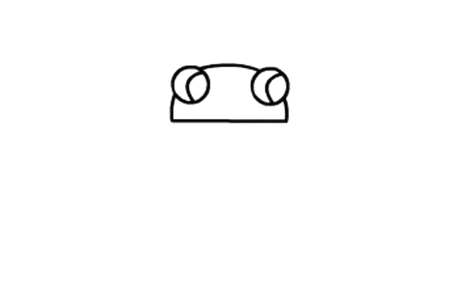 步骤2：在两侧画出大大的眼睛。