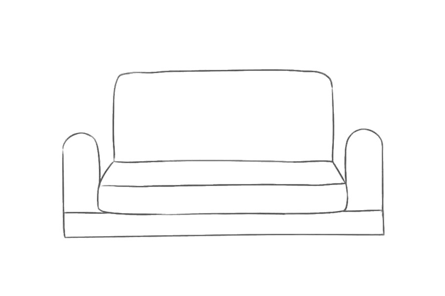 步骤5：在两侧画出扶手。