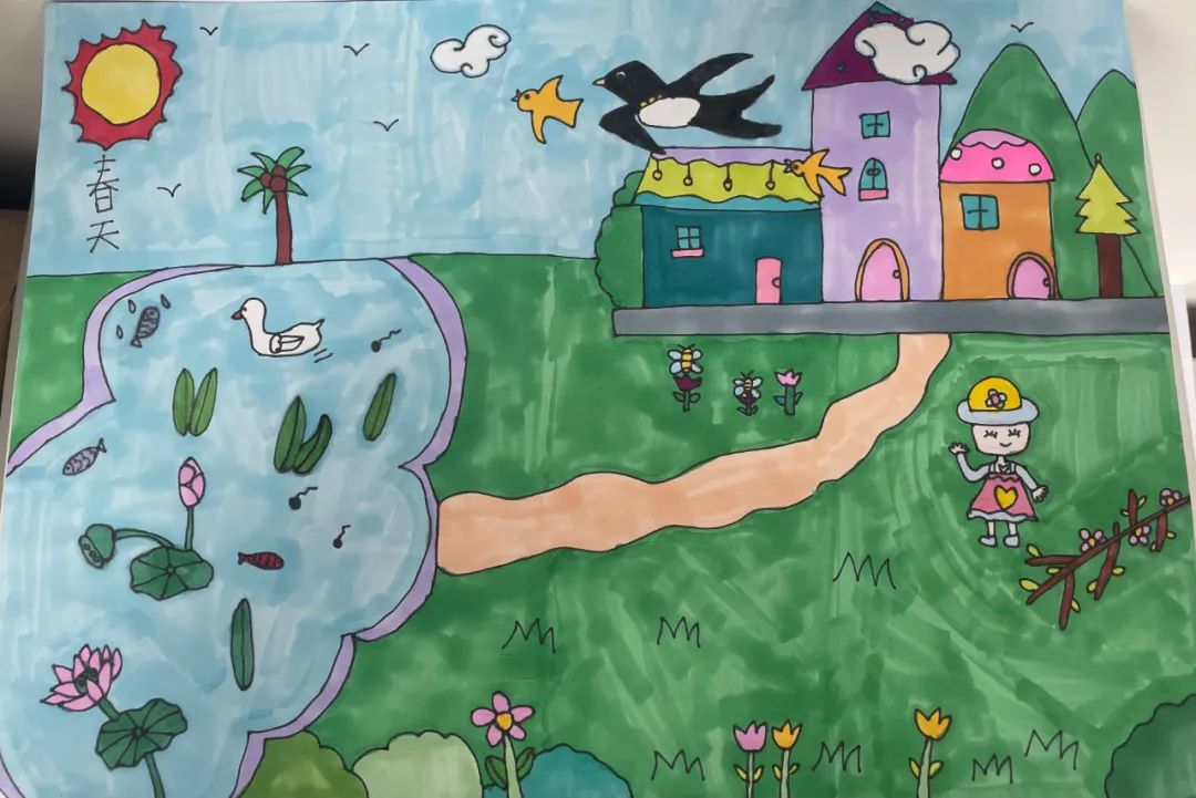 小学生“我眼中的春天”绘画作品-图3
