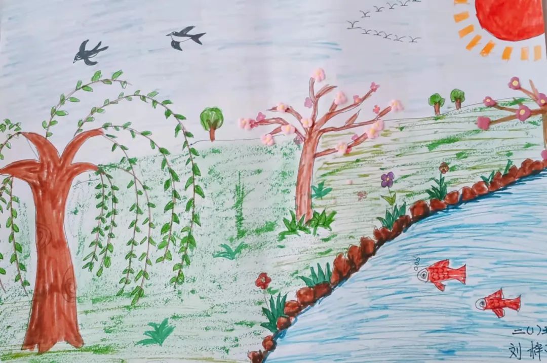 小学生“我眼中的春天”绘画作品-图5