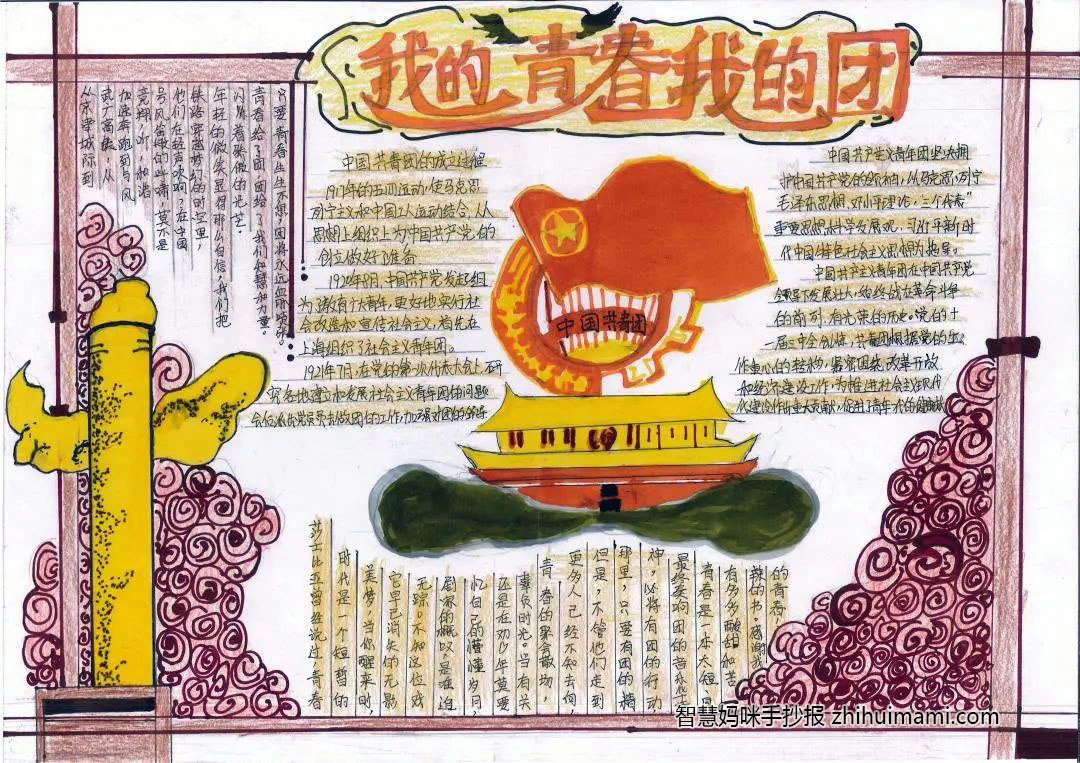 建团百年·我的青春我的团手抄报（11张）-图5