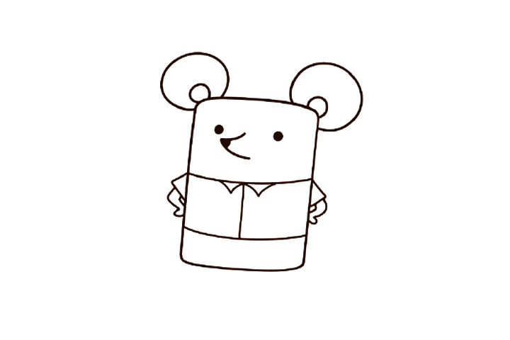 可爱的方块老鼠简笔画画法步骤-图4