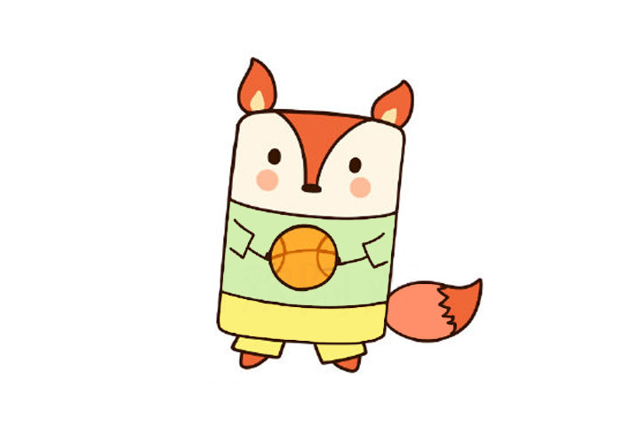 用方块画的可爱小狐狸