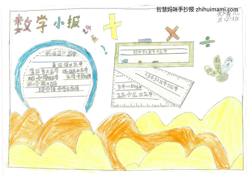 三年级趣味数学手抄报-巧算24点-图11
