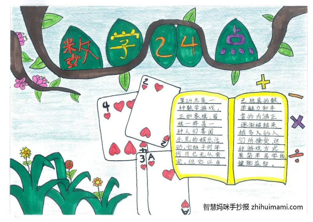 数学游戏巧算24点手抄报一等奖（12张）-图6