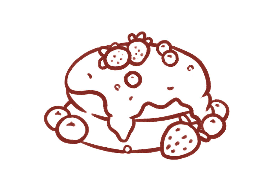 步骤5：水果左右对称更好看哦。