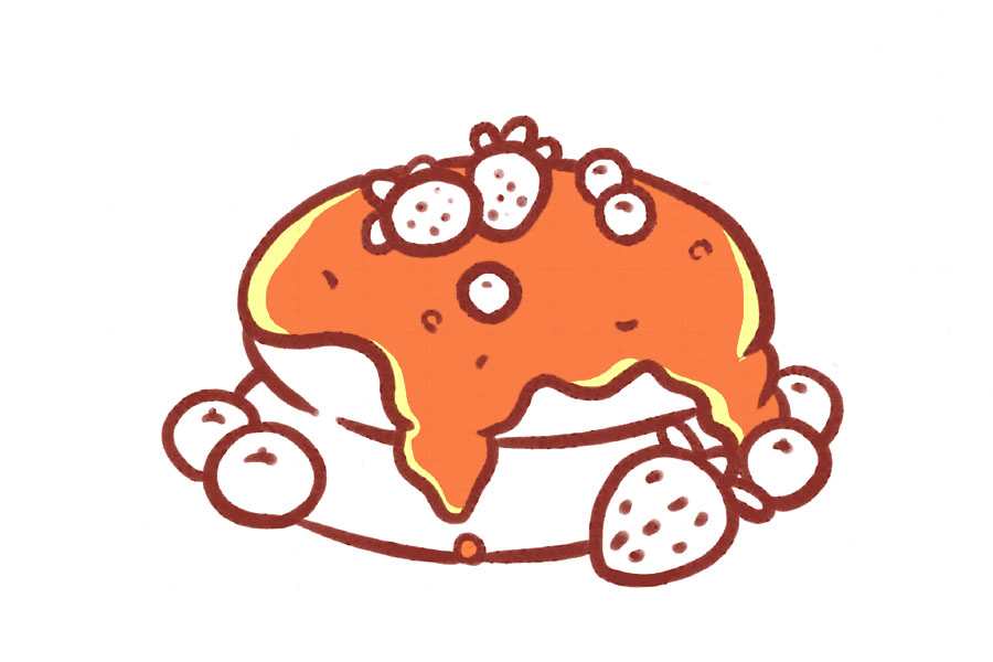 步骤6：巧克力酱可以加深一点，记得留高光。