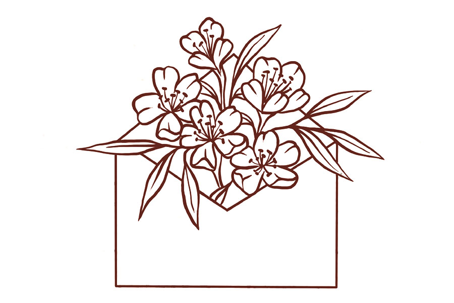 步骤6：画上信封。