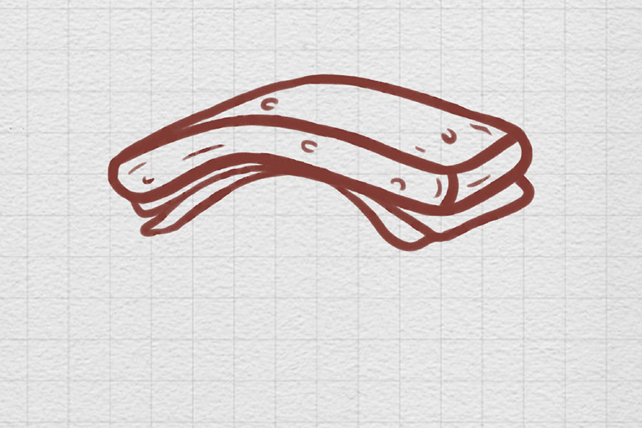 一份营养早餐简笔画画法步骤-图3