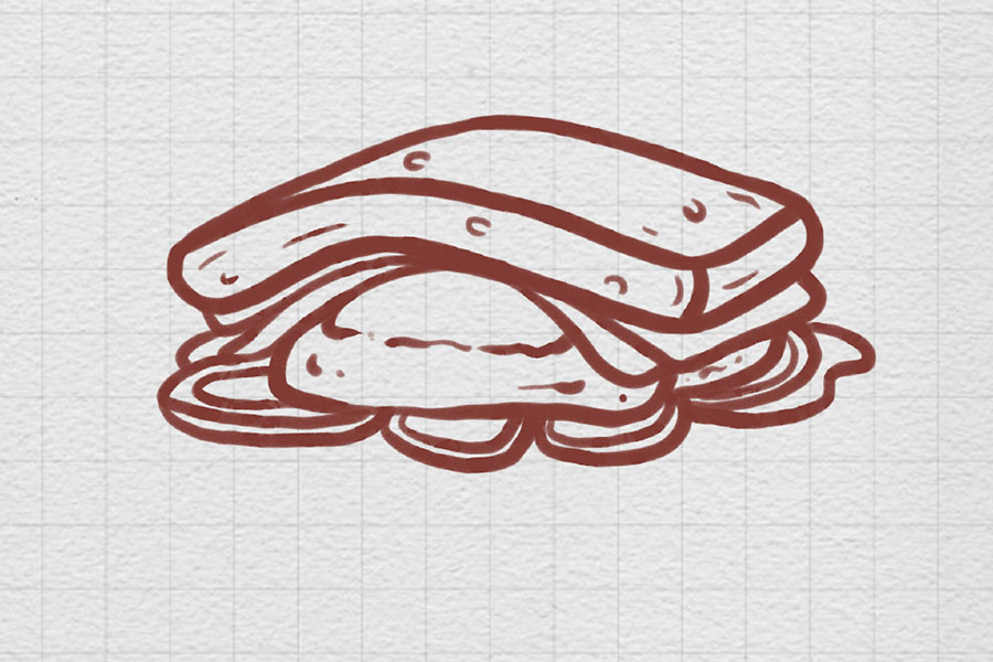 一份营养早餐简笔画画法步骤-图5