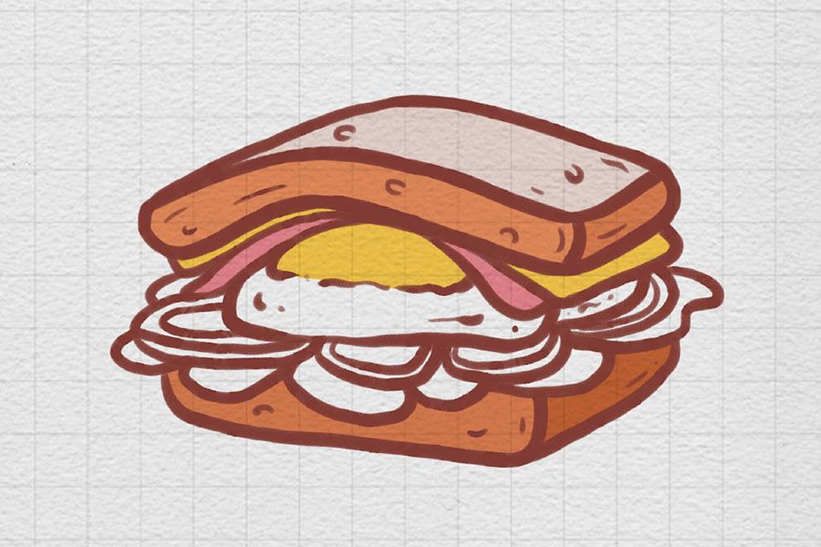 一份营养早餐简笔画画法步骤-图8