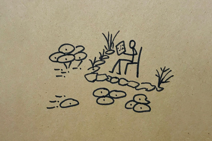 荷叶田田青照水 荷塘风景简笔画图片-图9