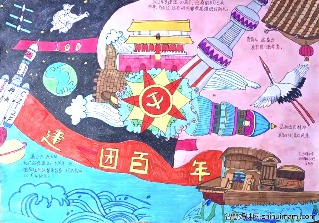 百年共青团青春献给党，建团100周年主题手抄报精选-图3