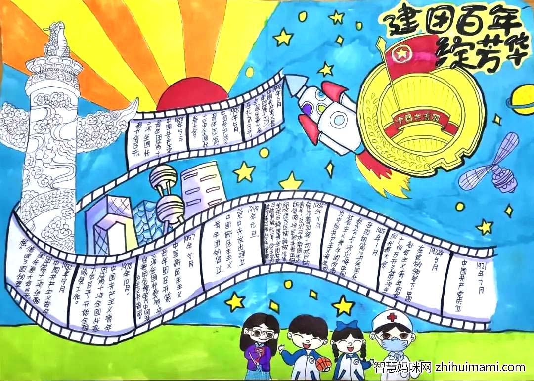 百年共青团青春献给党，建团100周年主题手抄报精选-图6