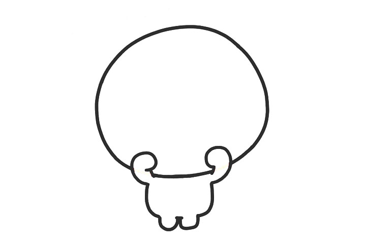 卖萌的蜘蛛侠简笔画画法步骤-图3