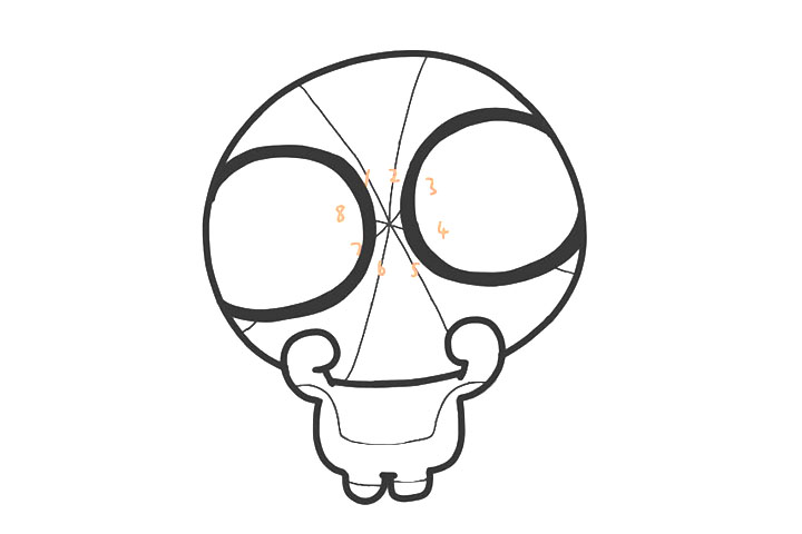 卖萌的蜘蛛侠简笔画画法步骤-图5