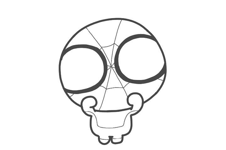 卖萌的蜘蛛侠简笔画画法步骤-图6