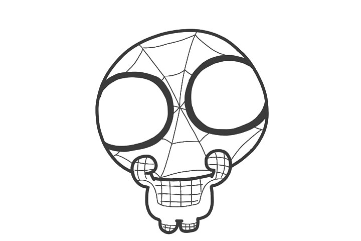 卖萌的蜘蛛侠简笔画画法步骤-图8