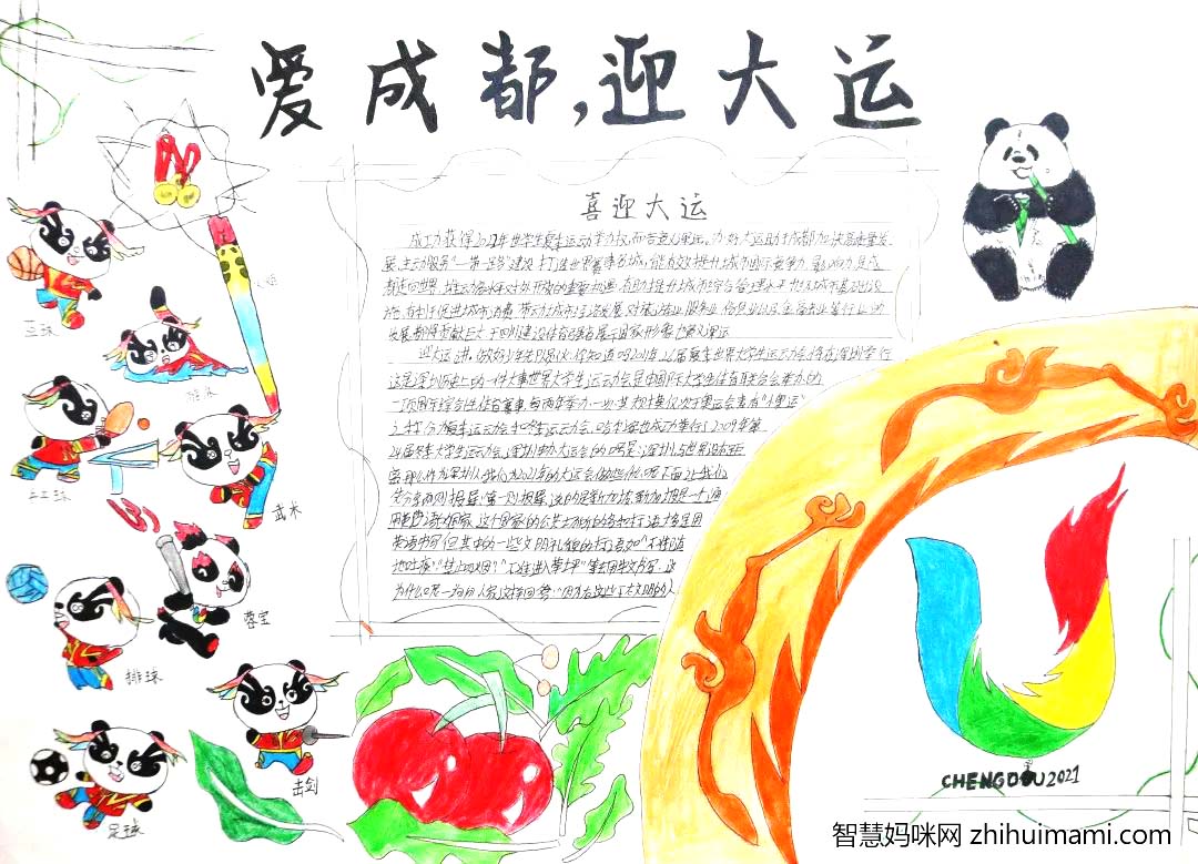 “爱成都 迎大运”手抄报活动一等奖作文