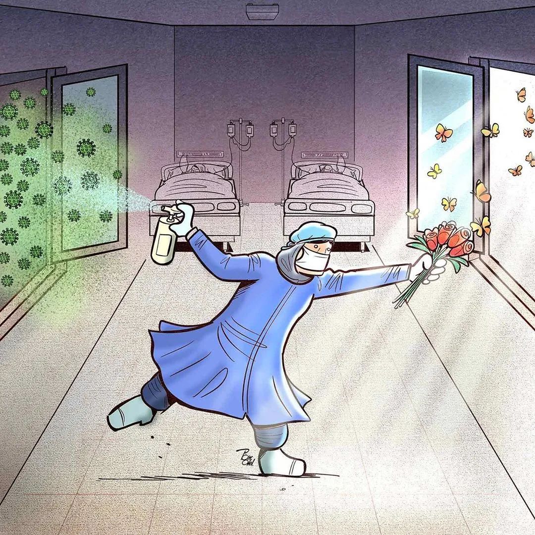 一组来自国外抗疫绘画图片欣赏-图10