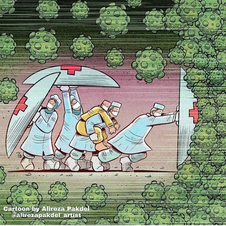 一组来自国外抗疫绘画图片欣赏-图13