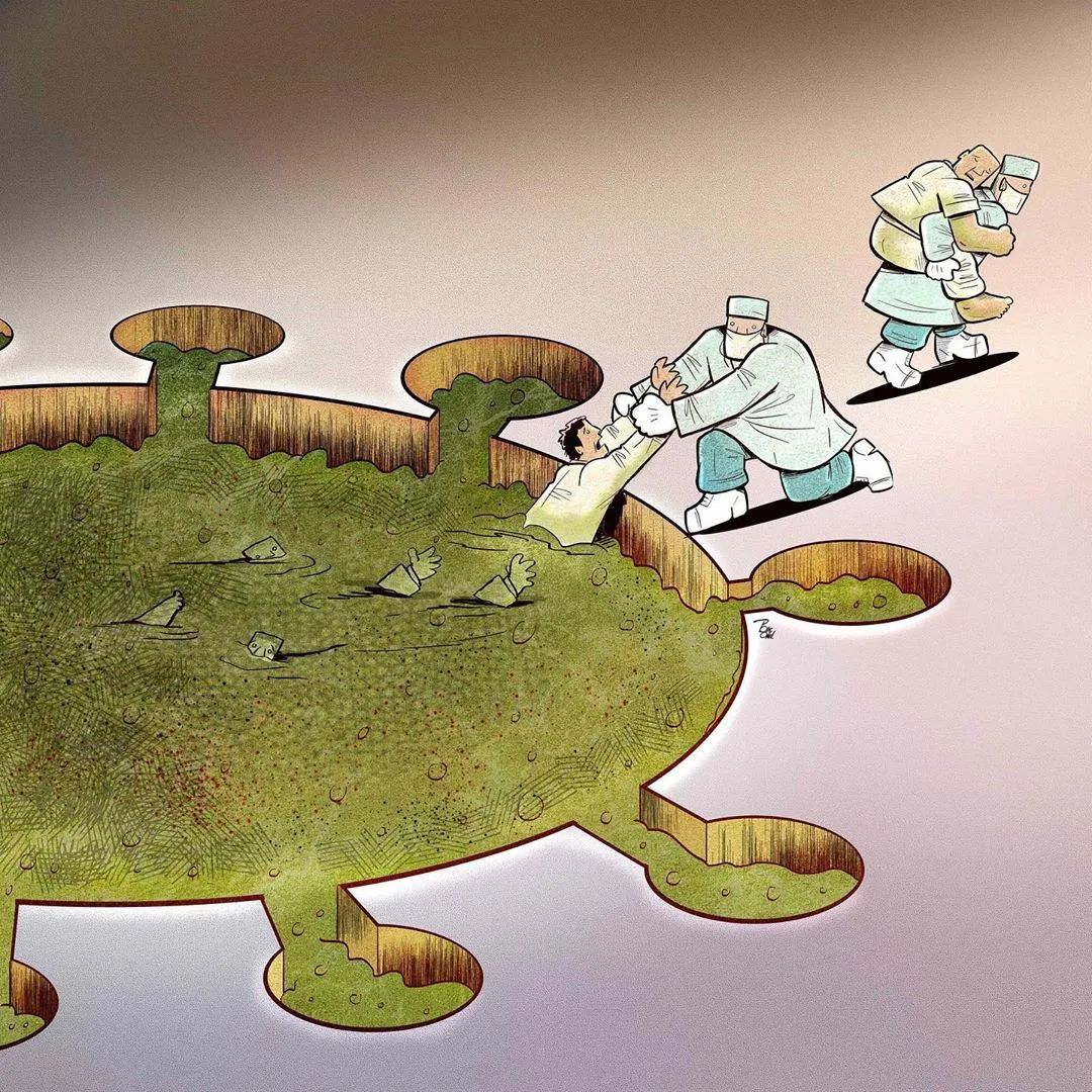 一组来自国外抗疫绘画图片欣赏-图16