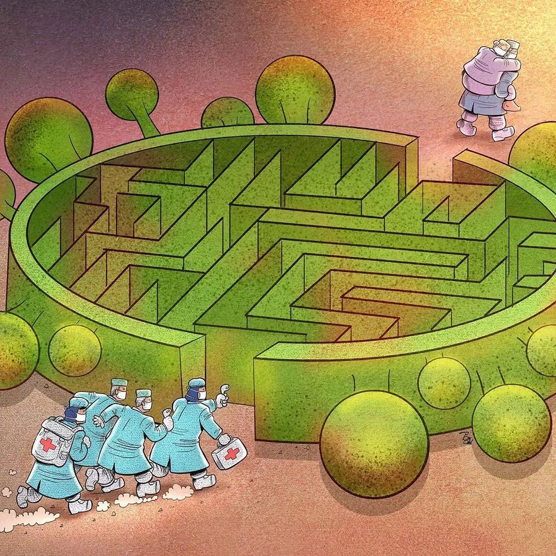 一组来自国外抗疫绘画图片欣赏-图21