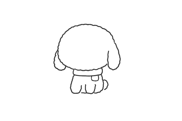 可爱小泰迪犬简笔画画法步骤-图3