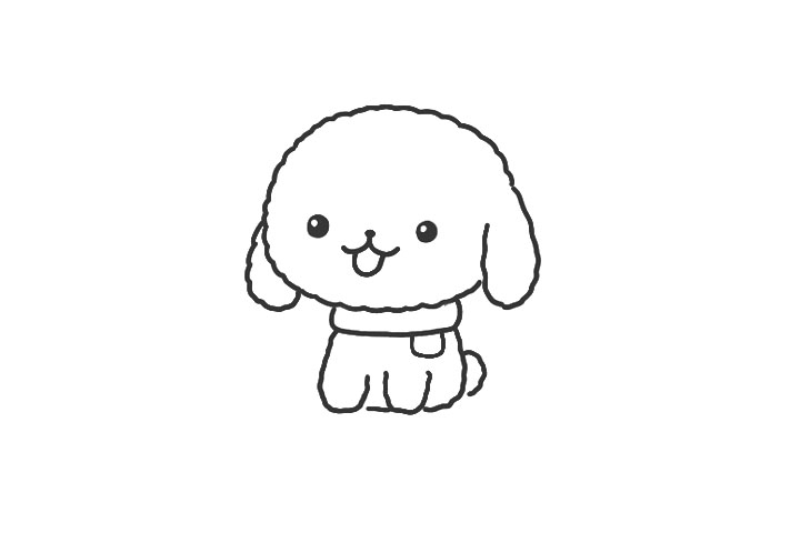 可爱小泰迪犬简笔画画法步骤-图4