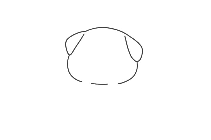 可爱的小巴哥简笔画画法步骤-图1