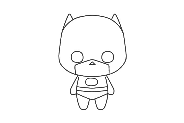 可爱蝙蝠侠简笔画画法步骤-图7