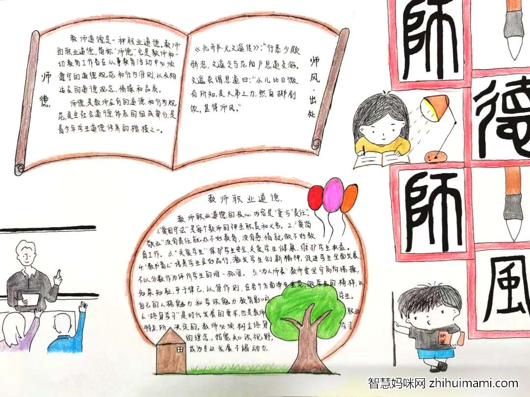 师德师风手抄报一等奖12张-图1