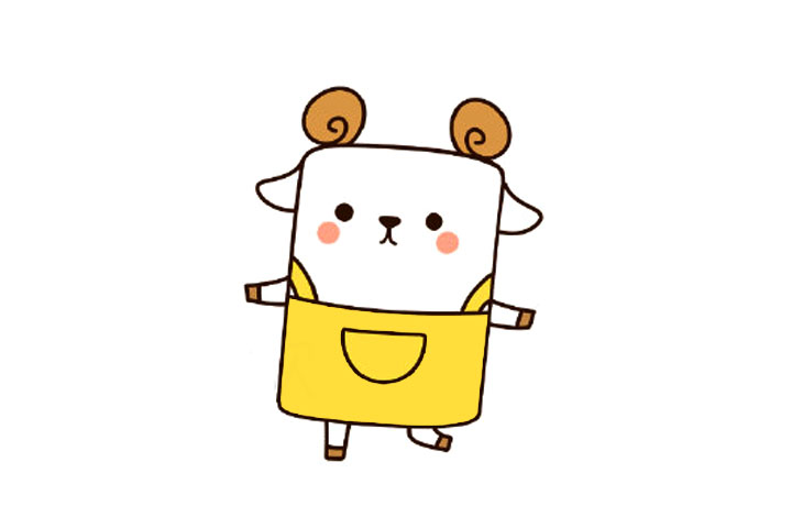 用方块画的可爱山羊简单好画