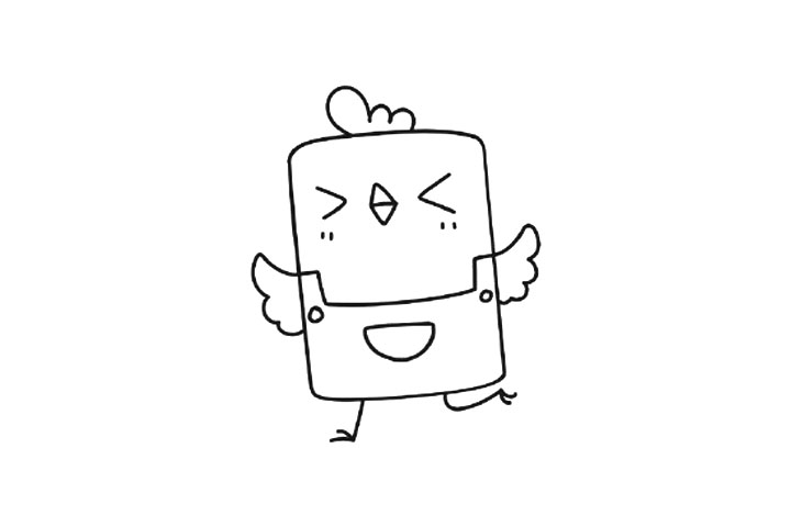 用方块画的可爱小鸡简单易学-图5