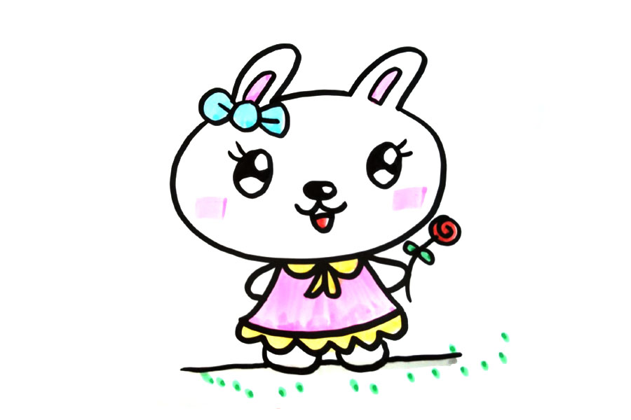 9张可爱的卡通兔子简笔画图片-图6