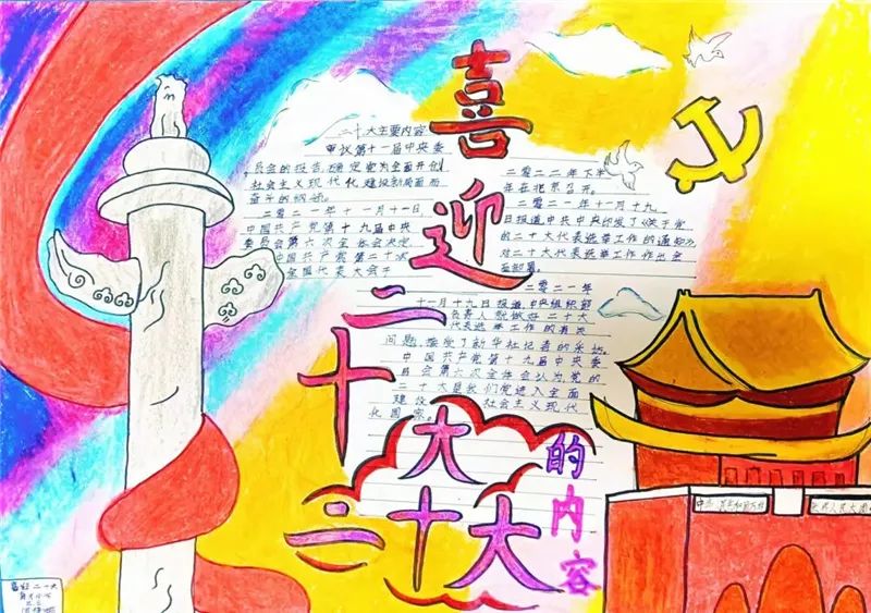 “青春心向党 喜迎二十大”手抄报绘画一等奖（10张）-图4