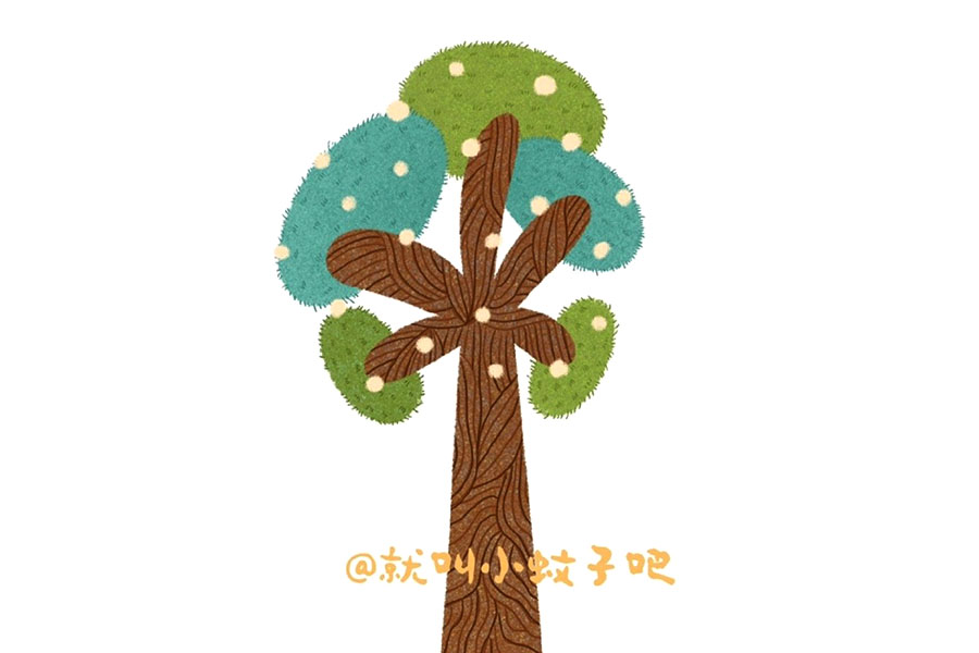 14张创意可爱的大树简笔画图片-图3