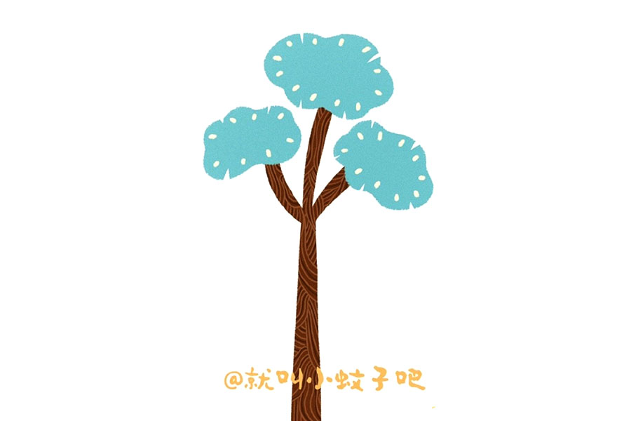 14张创意可爱的大树简笔画图片-图5