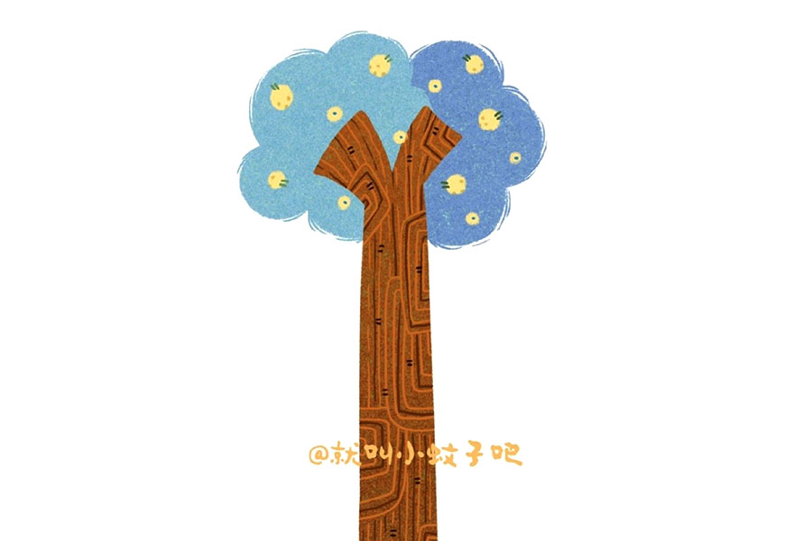 14张创意可爱的大树简笔画图片-图6