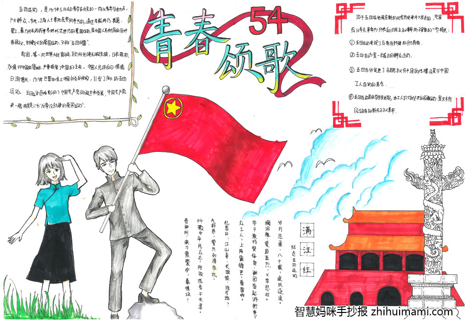 2022五四青年节手抄报一等奖（10张）-图2
